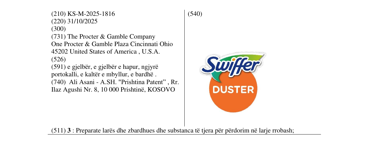 Zëri i markës Swiffer DUSTER në buletin
