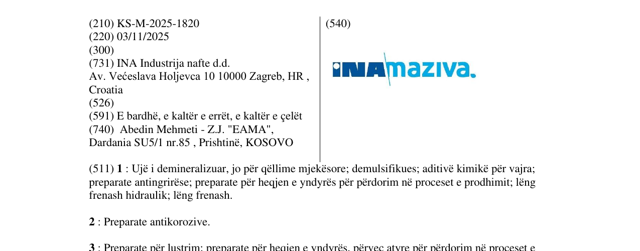 Zëri i markës INAmaziva në buletin