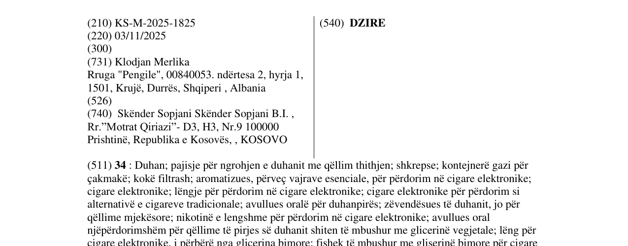 Zëri i markës DZIRE në buletin