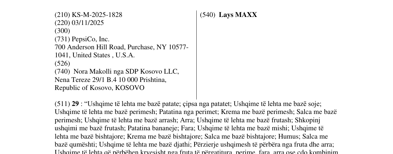 Zëri i markës Lays MAXX në buletin