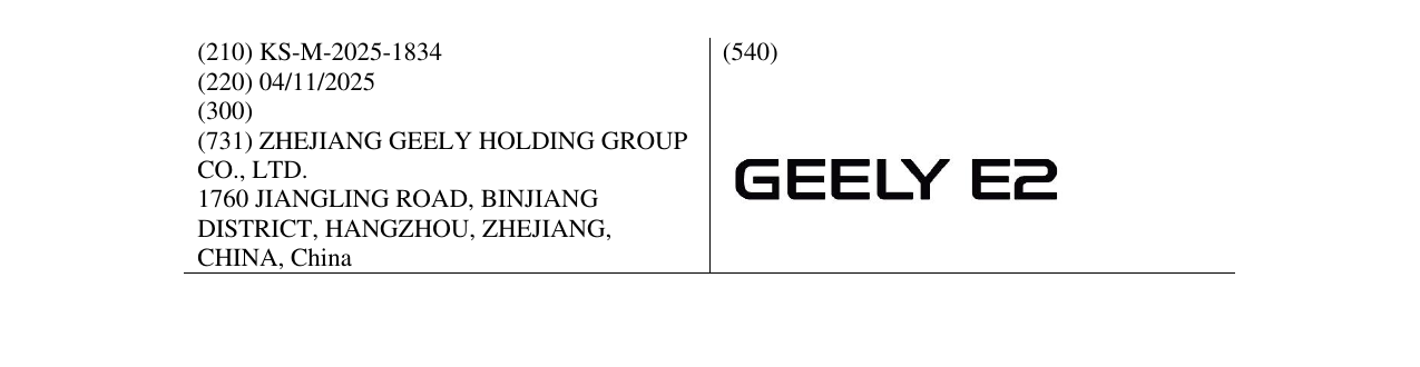 Zëri i markës GEELY E2 në buletin