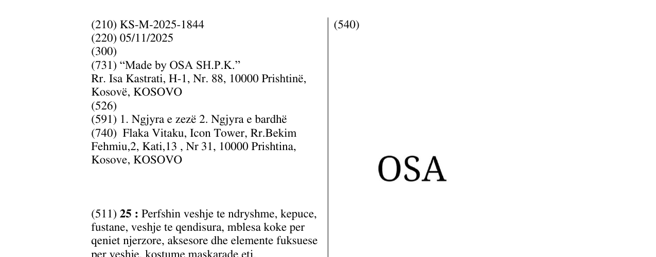 Zëri i markës OSA në buletin