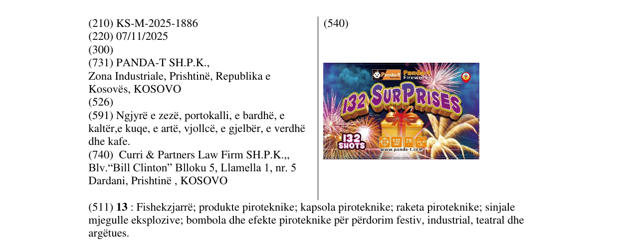 Zëri i markës 132 SURPRISES në buletin