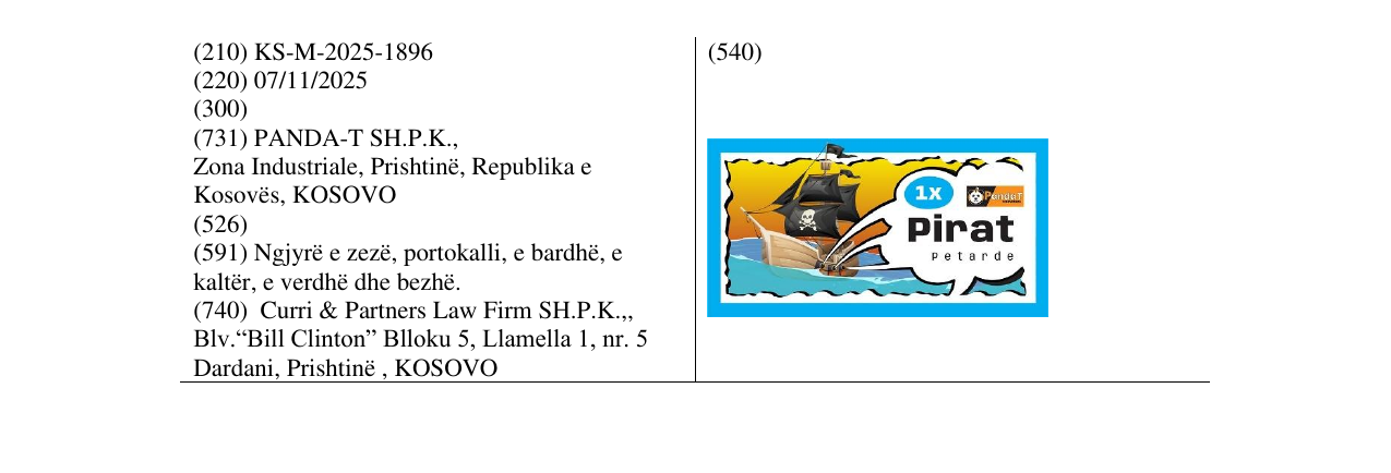 Zëri i markës PIRAT në buletin