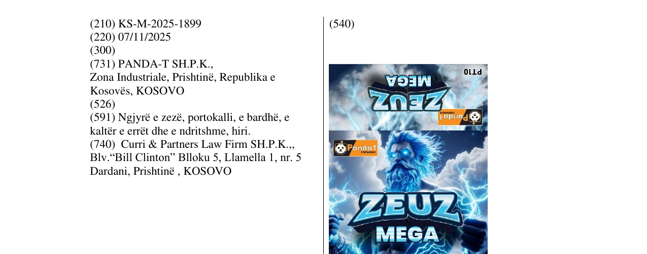 Zëri i markës ZEUZ MEGA në buletin