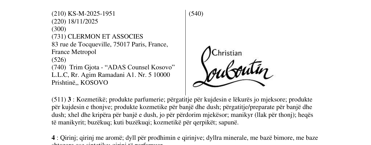Zëri i markës Christian Lauboutin në buletin
