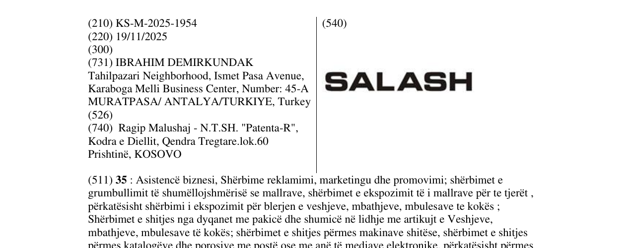 Zëri i markës SALASH në buletin