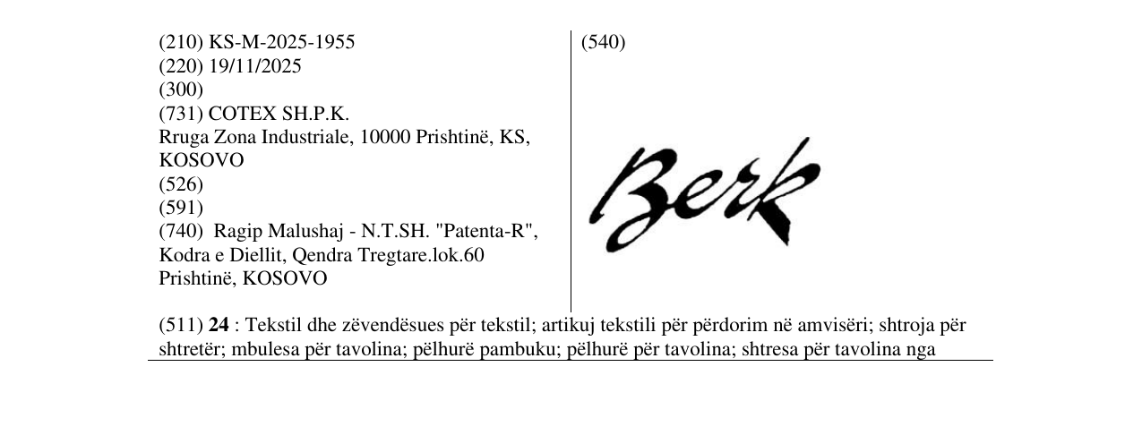 Zëri i markës Berk në buletin