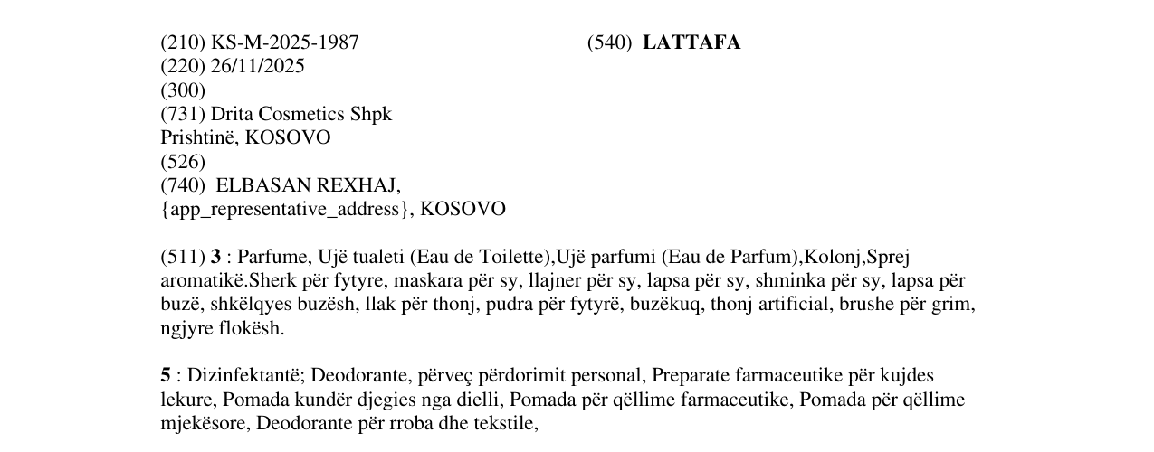 Zëri i markës LATTAFA në buletin