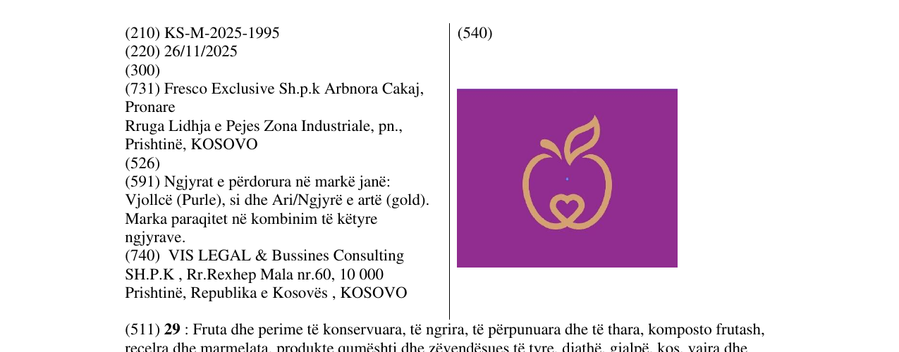 Zëri i markës Fresco në buletin