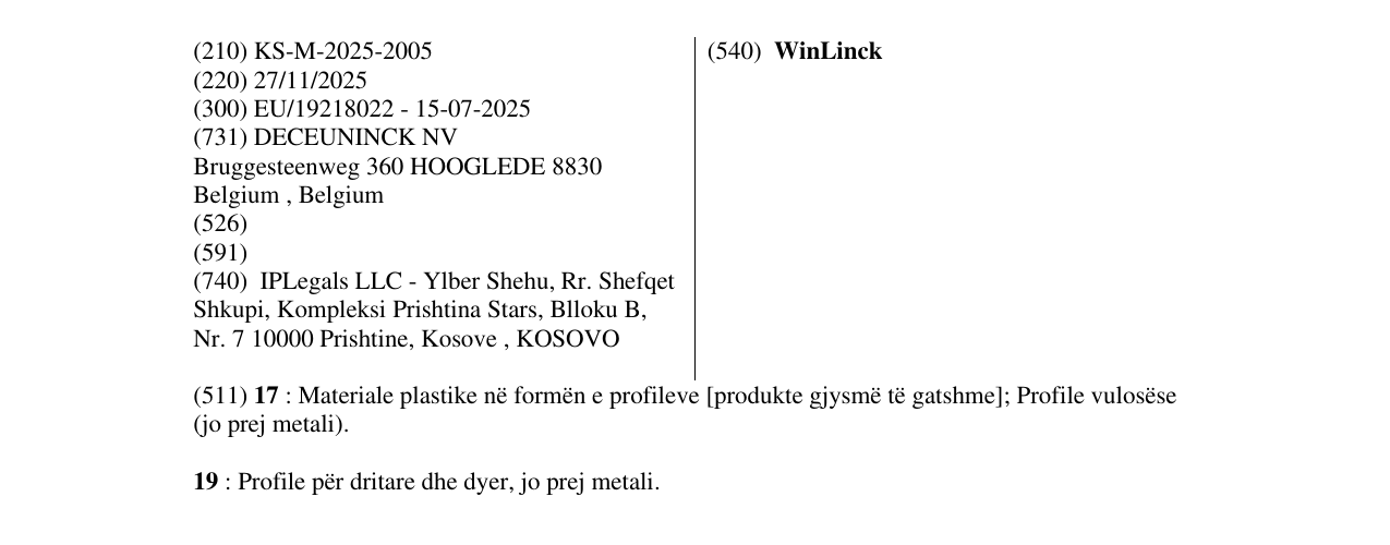 Zëri i markës WinLinck në buletin