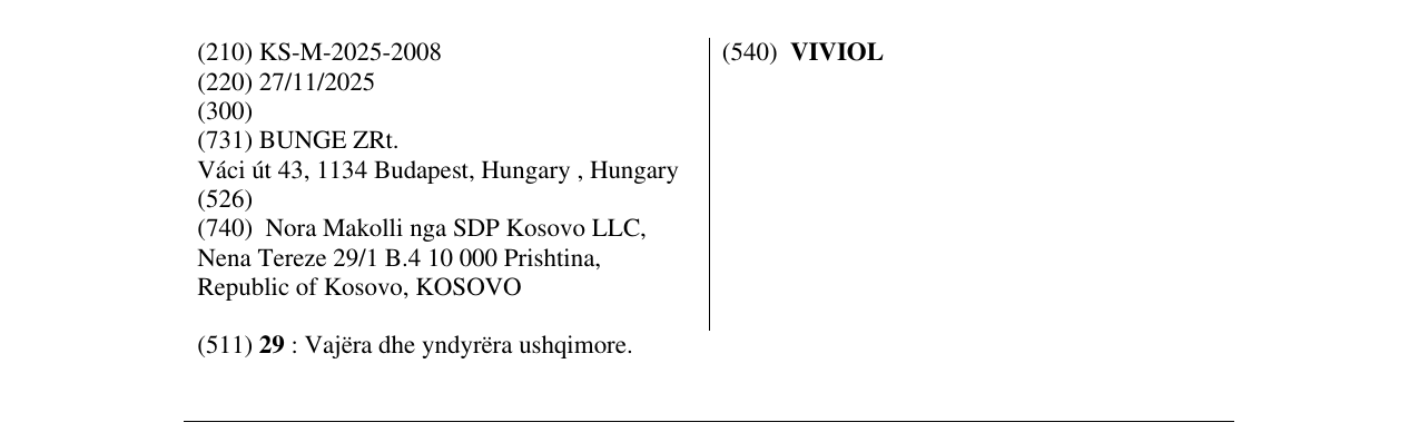 Zëri i markës VIVIOL në buletin