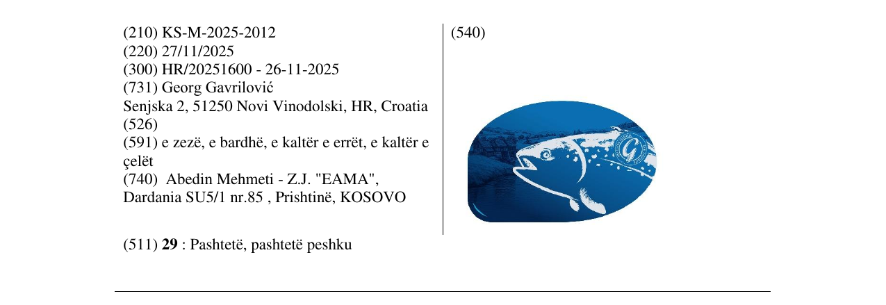 Zëri i markës Gavrilovic në buletin