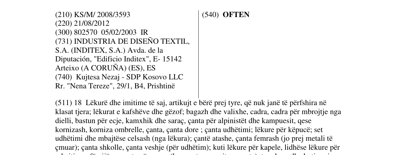 Zëri i markës OFTEN në buletin