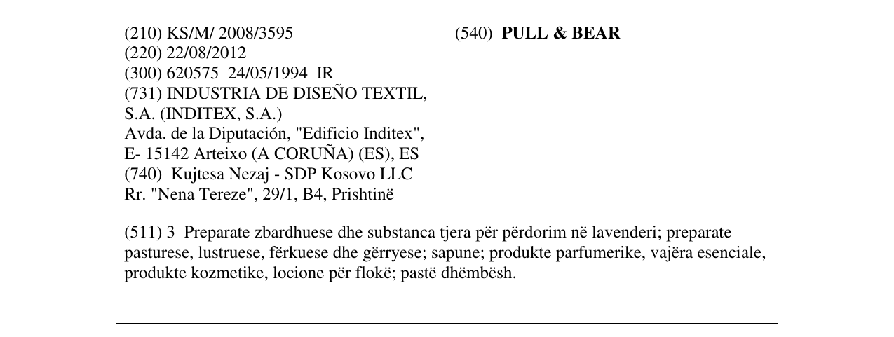 Zëri i markës PULL & BEAR në buletin