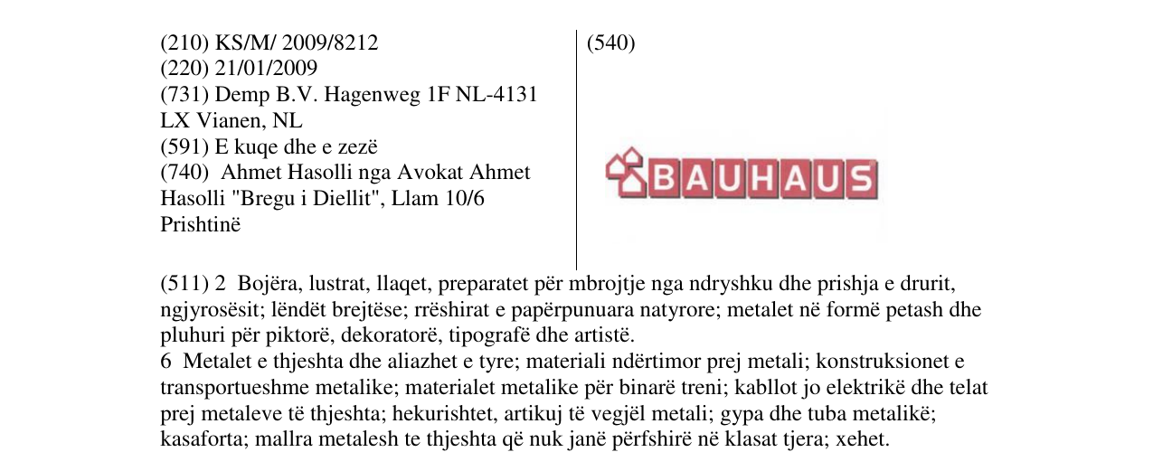 Zëri i markës BAUHAUS në buletin
