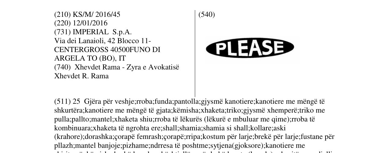 Zëri i markës PLEASE në buletin