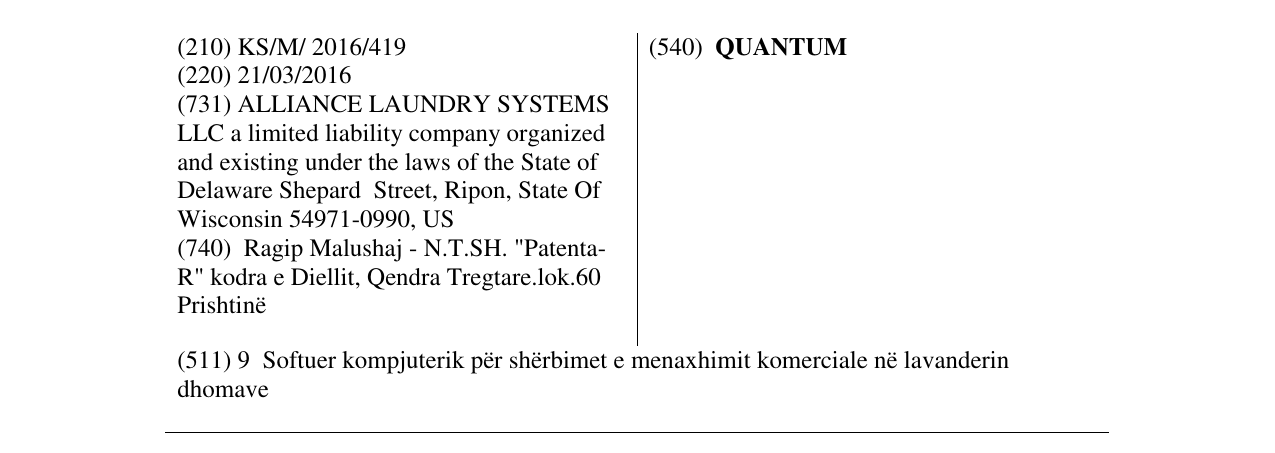 Zëri i markës QUANTUM në buletin
