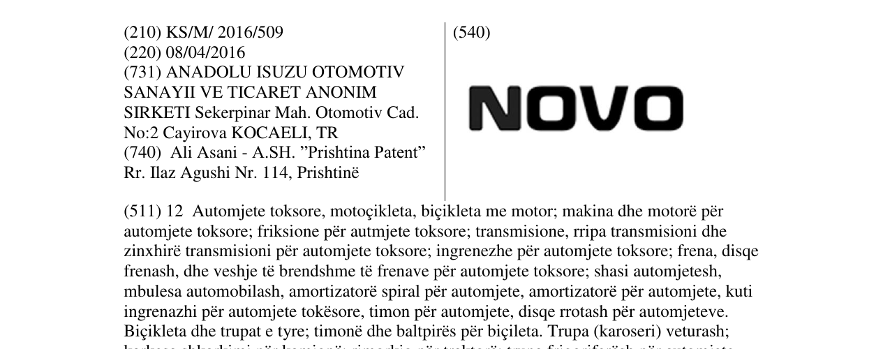 Zëri i markës NOVO në buletin