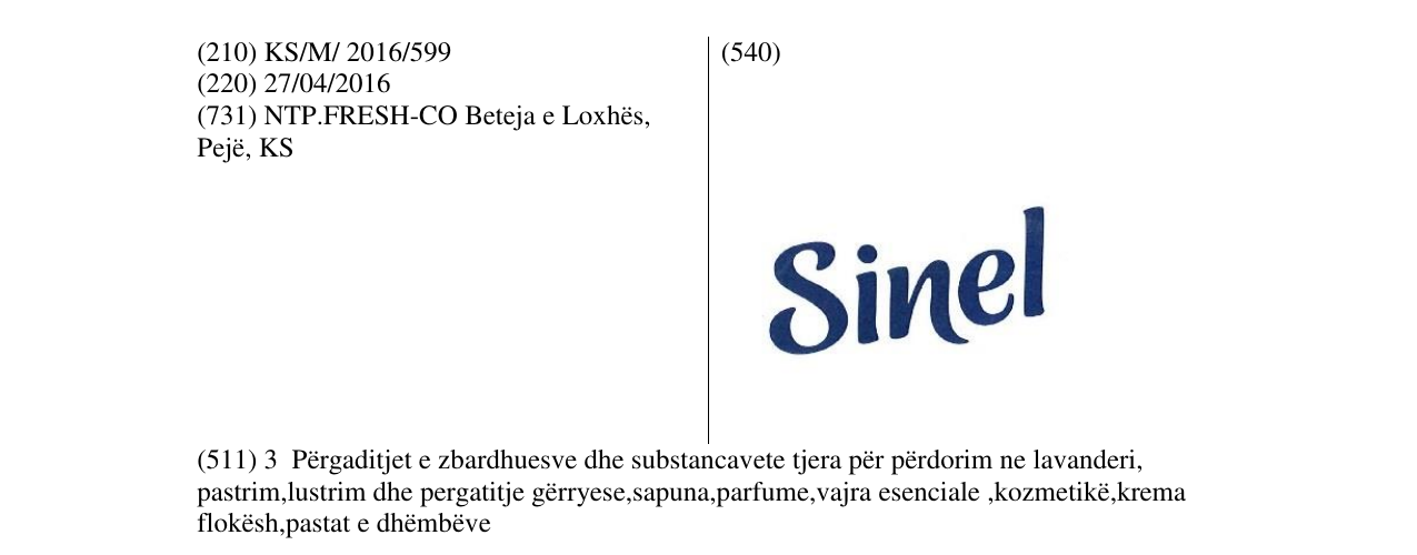 La voce del marchio Sinel nel bollettino