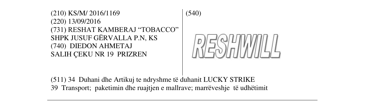 Zëri i markës RESHWILL në buletin