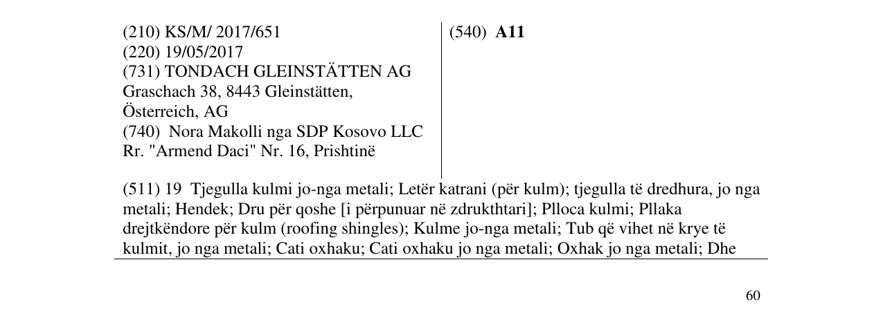 Zëri i markës A11 në buletin