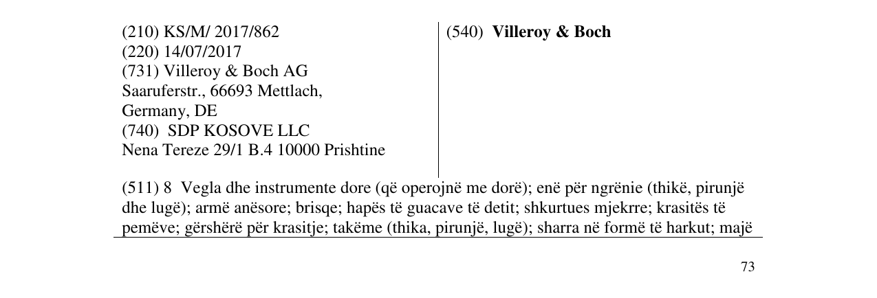 Zëri i markës Villeroy & Boch në buletin