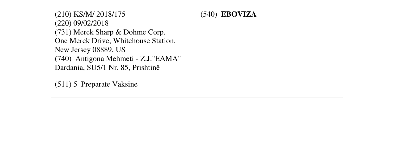 Zëri i markës EBOVIZA në buletin