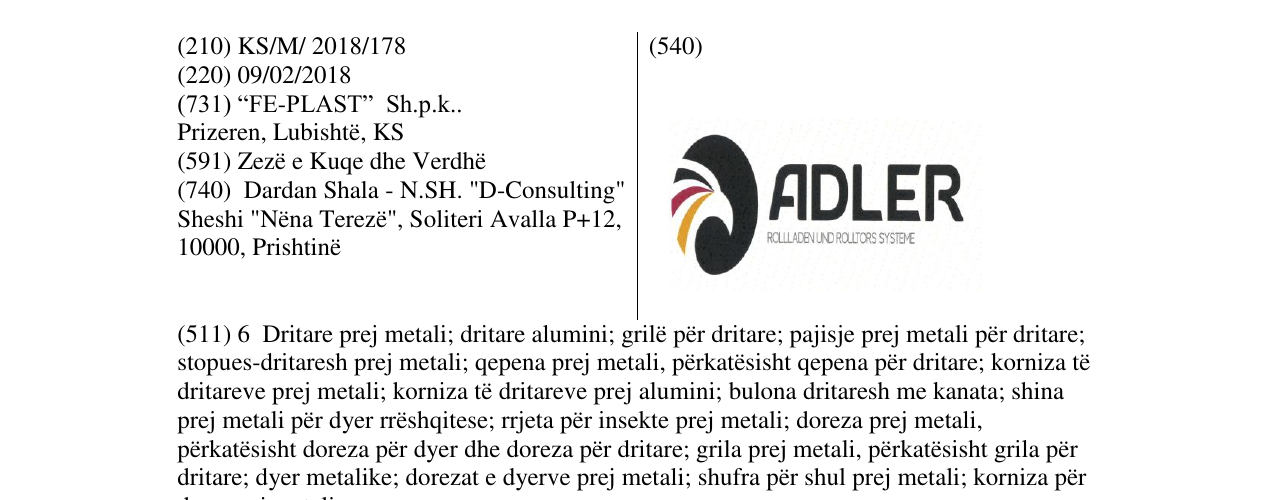 Zëri i markës ADLER në buletin