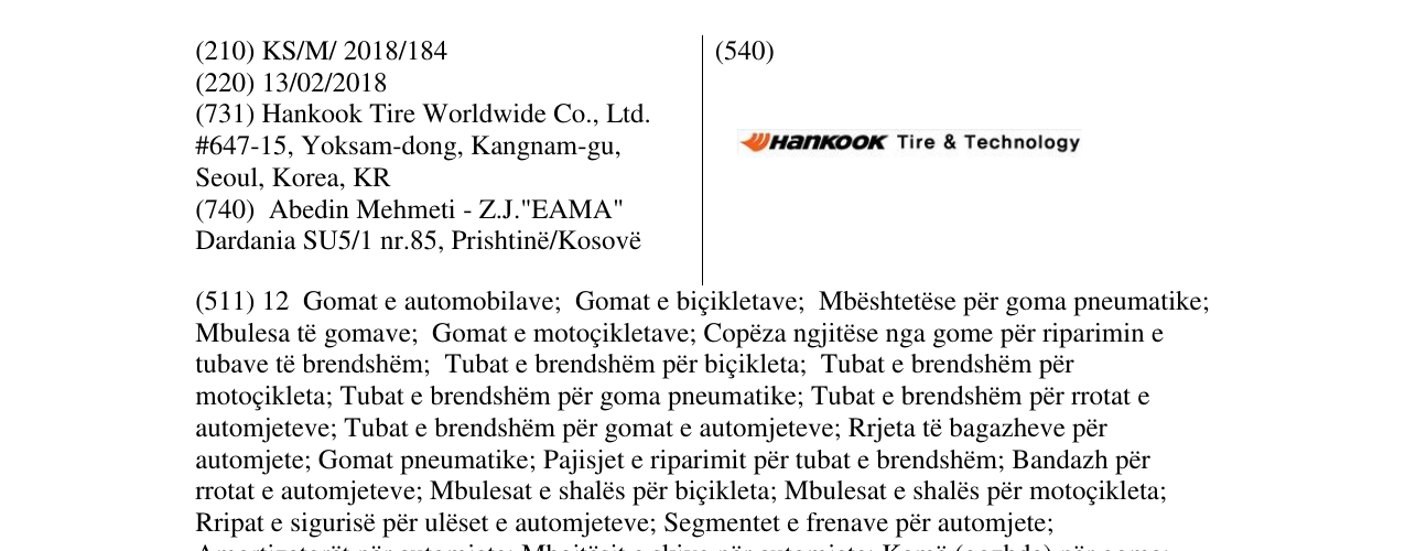 Zëri i markës HANKOOK TIRE & Technology në buletin