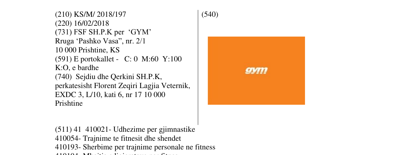 Zëri i markës gym në buletin