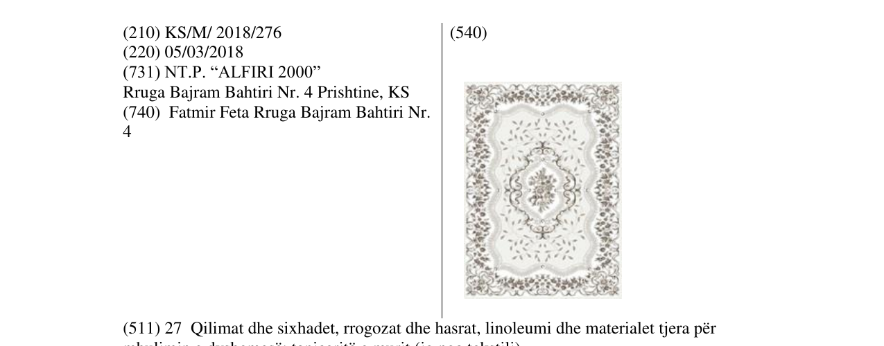 Zëri i markës Markë figurative në buletin
