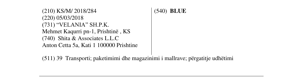 Zëri i markës BLUE në buletin