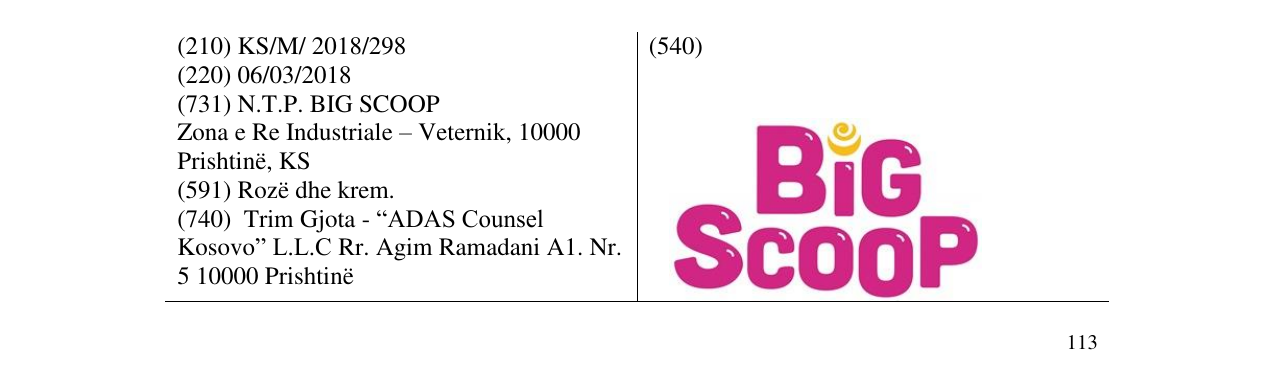 Zëri i markës BiG ScooP në buletin