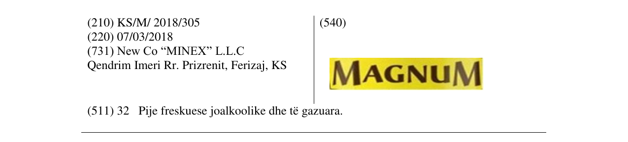Zëri i markës MAGNUM në buletin