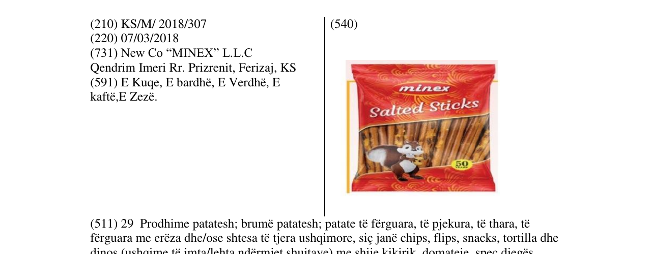 Zëri i markës Salted Sticks në buletin
