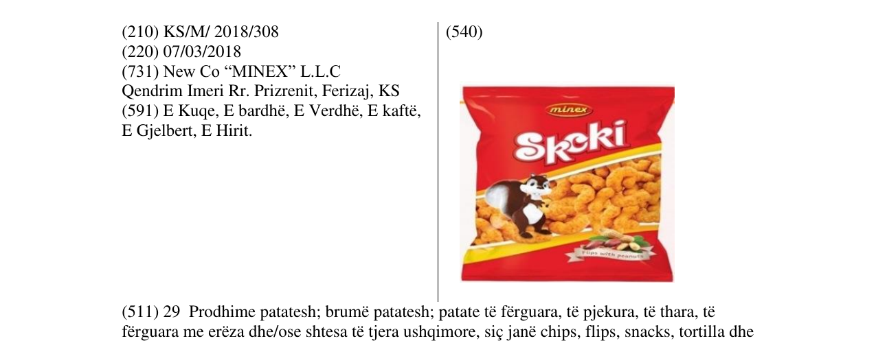 Zëri i markës Skoki në buletin