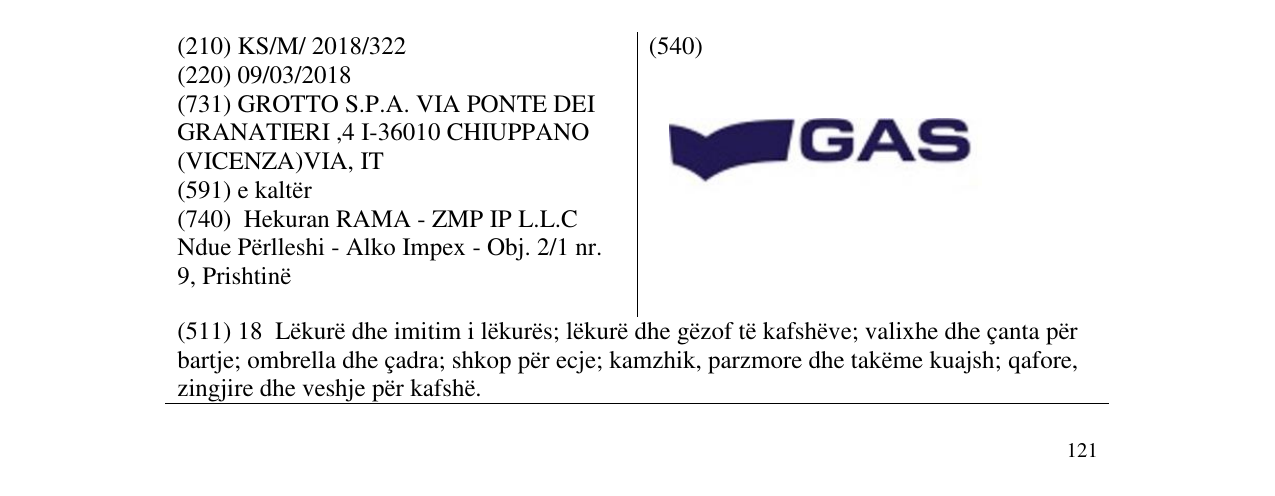 Zëri i markës GAS në buletin