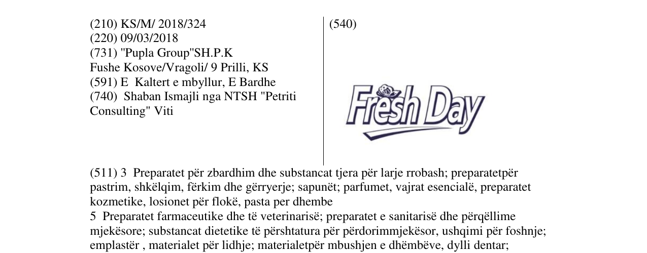 Zëri i markës Fresh Day në buletin