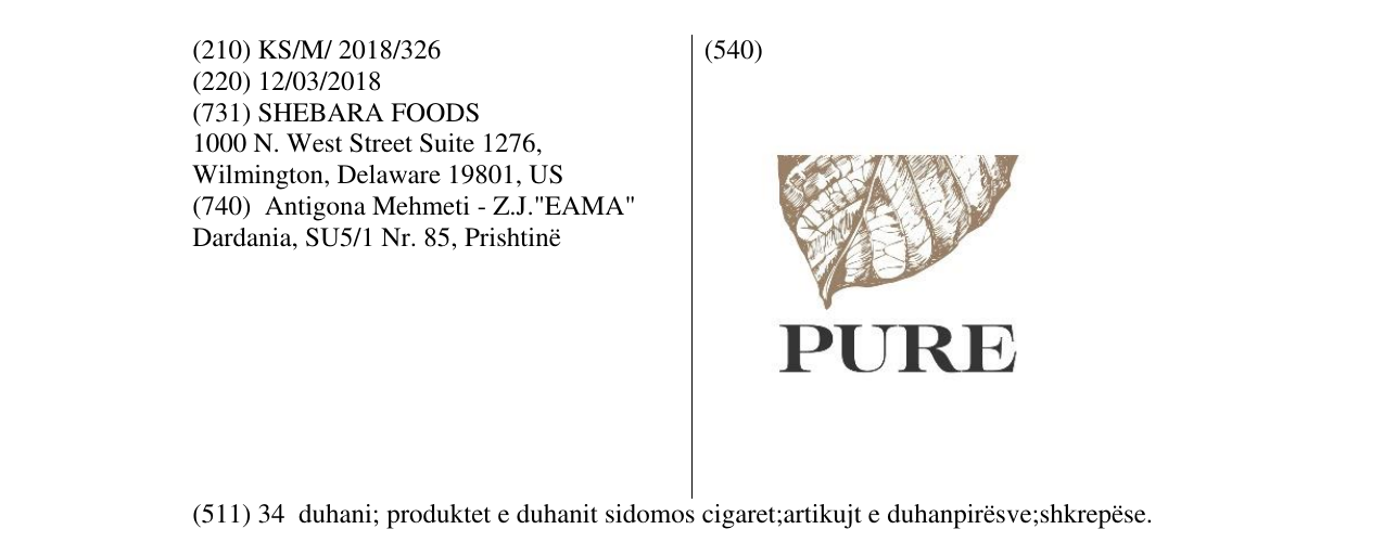 Zëri i markës PURE në buletin