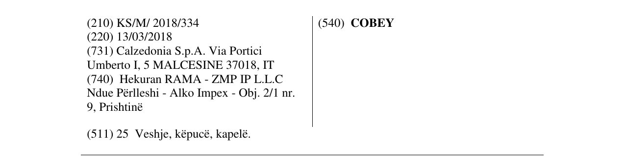 Zëri i markës COBEY në buletin