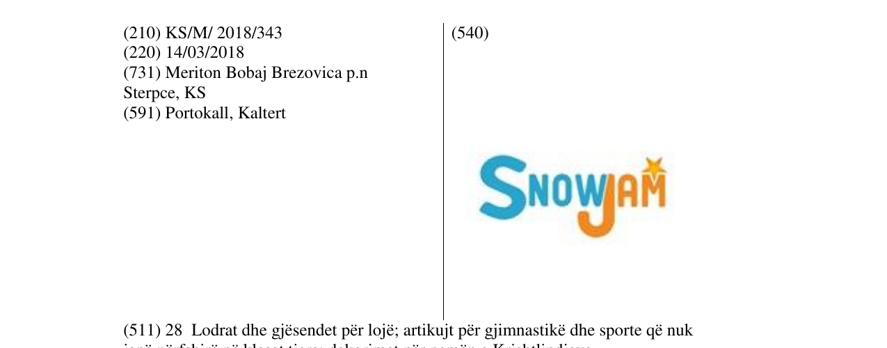 Zëri i markës SNOWJAM në buletin