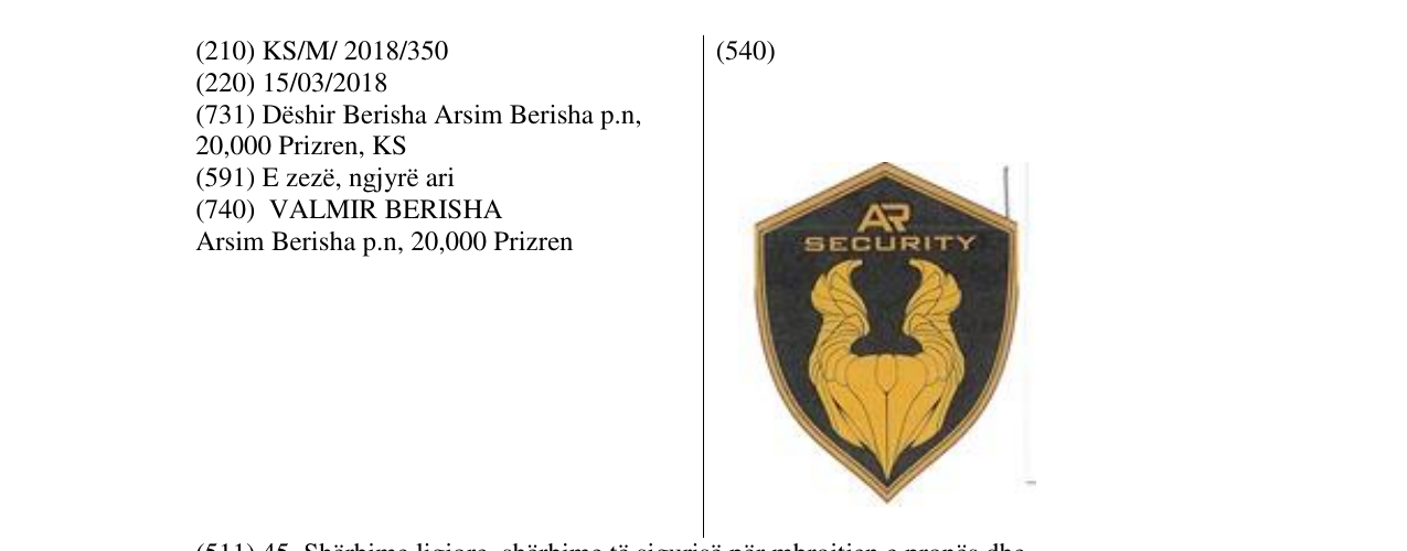 Zëri i markës AR SECURITY në buletin