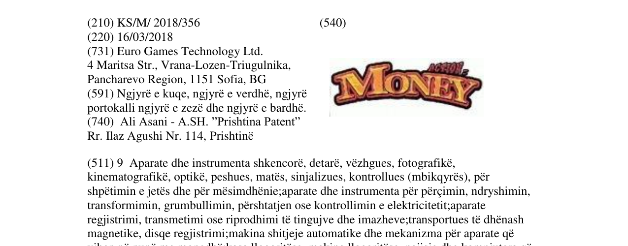 Zëri i markës Action Money në buletin