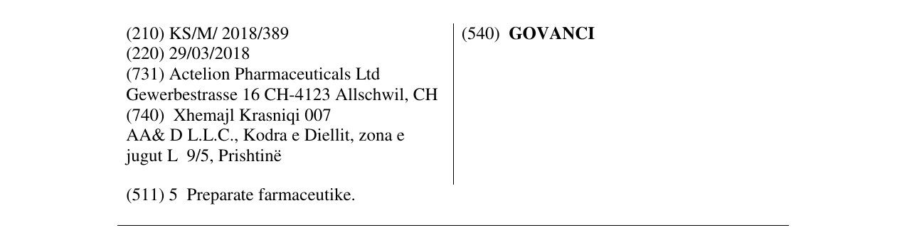 Zëri i markës GOVANCI në buletin