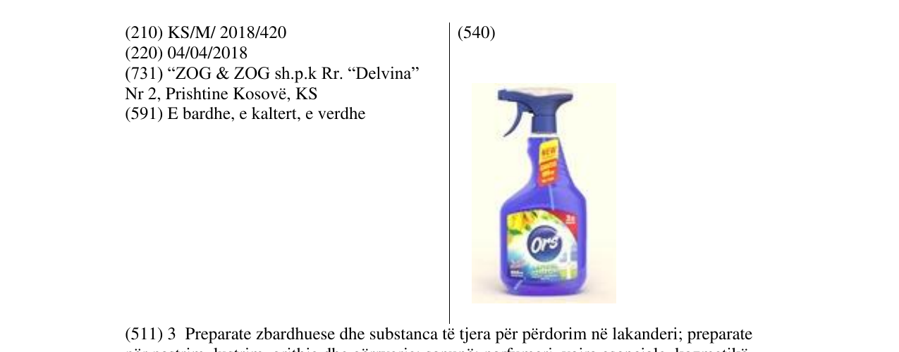 Zëri i markës Ors në buletin