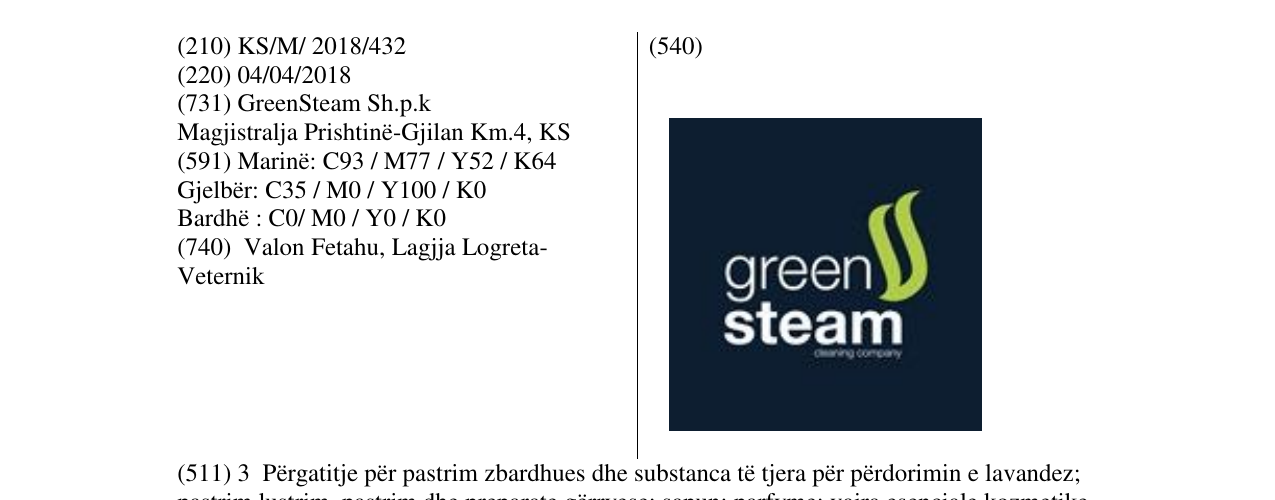 Zëri i markës Greeb Steam në buletin