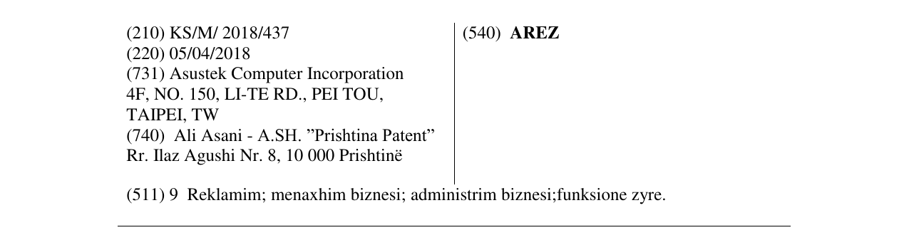 Zëri i markës AREZ në buletin