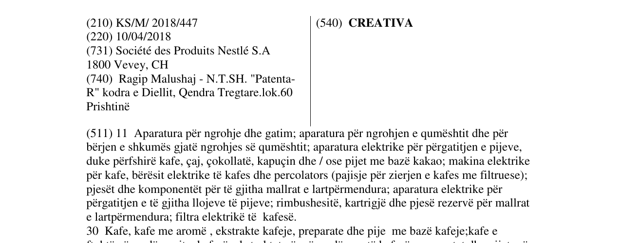 Zëri i markës CREATIVA në buletin