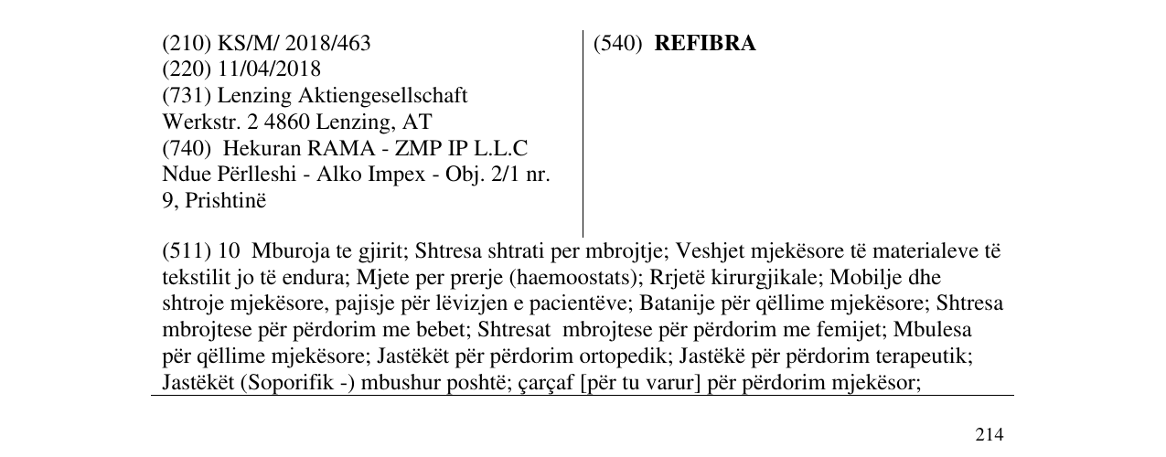 Zëri i markës REFIBRA në buletin